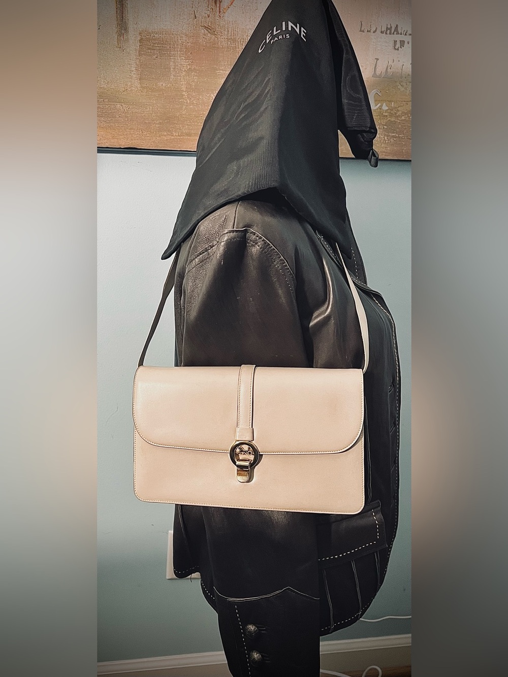 Rare-Celine 👍1970s 2-way classic carriage clutch/shoulderBag 👀 all pics/read… - Picture 4 of 16